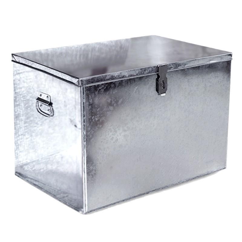 Large Galvanized Tinplate Toolbox with Lock – Metal Storage Organizer for Hardware & Woodworking.