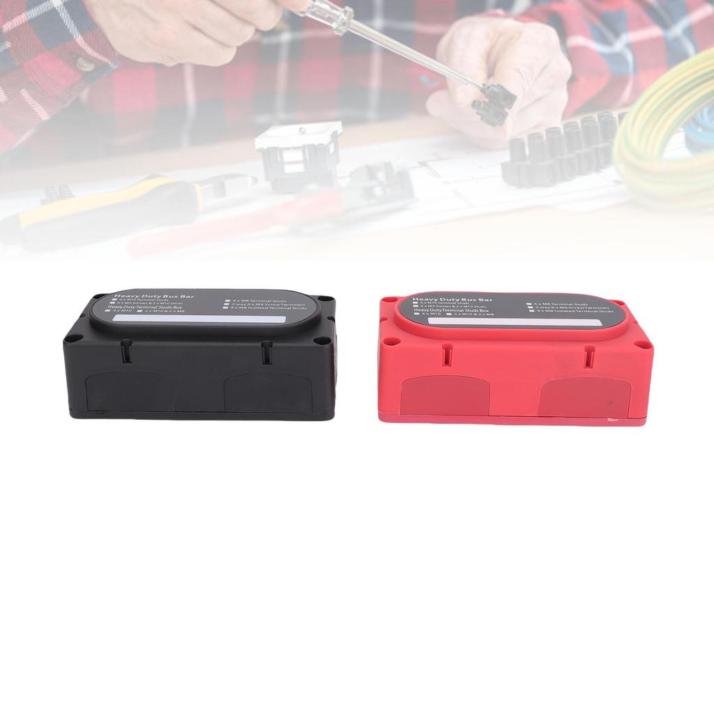 300A High Current 4 Position Bus Bar with M10 Studs Pure Copper Power Distribution Block for Car RV Boat