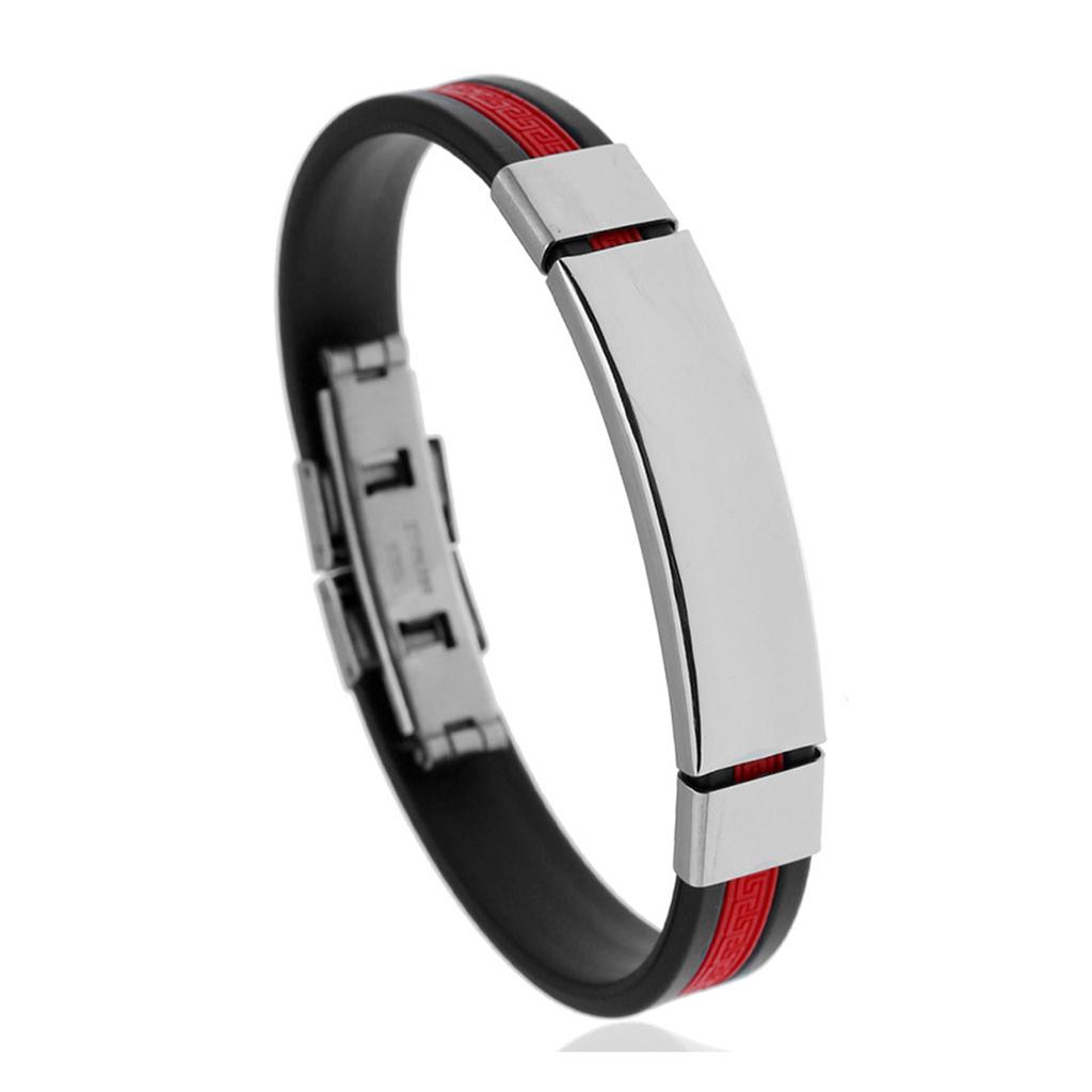 Modisches Herrenarmband Edelstahl-Schnalle Silikon-Armband Basketball Sportarmband Einfacher Schmuck Geschenk