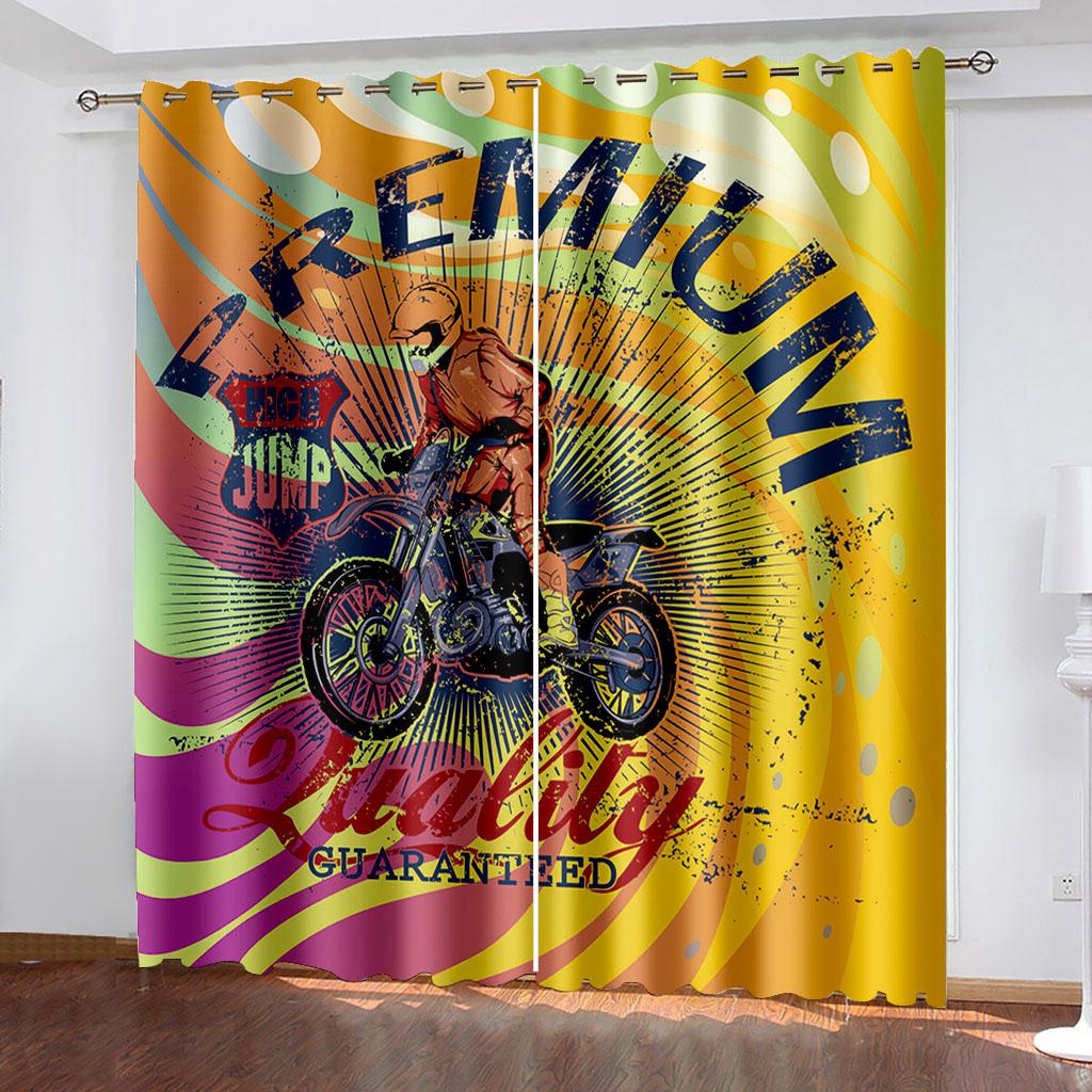 

Жуткий череп затемняющие шторы для мальчиков-подростков мотоциклетные шторы 2 панели оконные шторы для спальни гостиная украшение W132cm x H160cm&Grommet