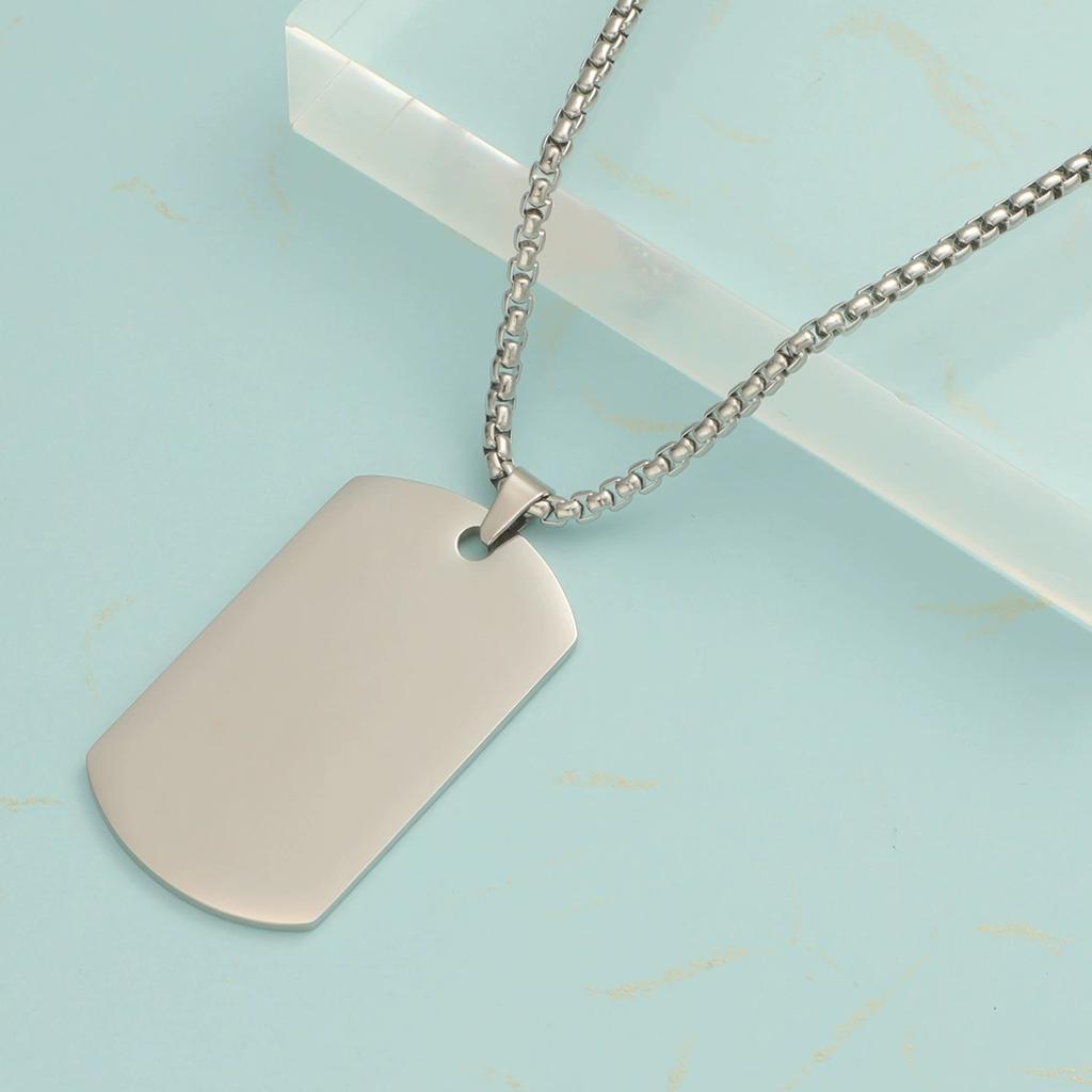 10pcs Titanium Steel Exquisite Trendy Men's Pendant Necklace Polished Mirror Men's Fashion