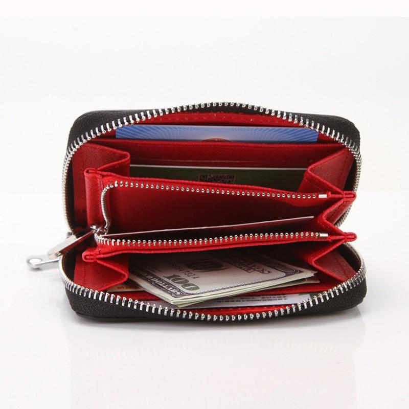 Mini Small Wallet Popular Carbon Fiber Short Zipper Men's