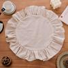 Mehrzweck-Einfarbige Rüschen-Tischsets Runde Baumwollstoff-Servietten Rustikales Tischset für Hochzeitsdekoration Tischdekoration
