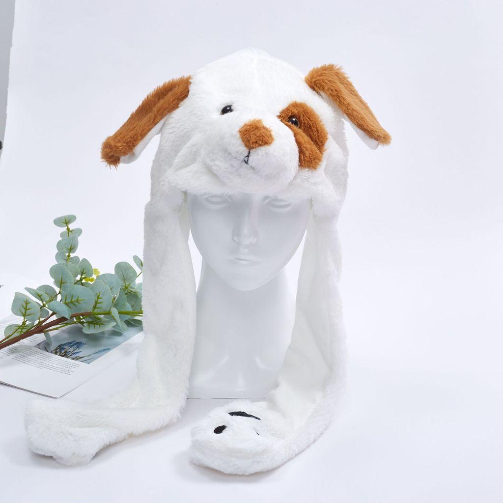 Tier-Plüschmütze mit beweglichen Ohren für Kinder und Erwachsene Niedliches Wintergeschenk