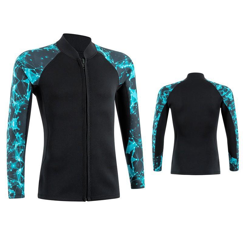 Ensemble Combinaison de Plongée 2mm Néoprène Manches Longues Haut Pantalon Hommes Femmes Sports Nautiques Surf Snorkeling Natation