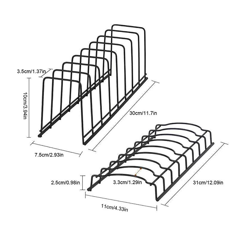 Nerezový stojan na odkapávání nádobí Talíře s víkem kuchyňského hrnce Úložné stojany Víceúčelové police Mísa Držák na sušení Kuchyňský organizér