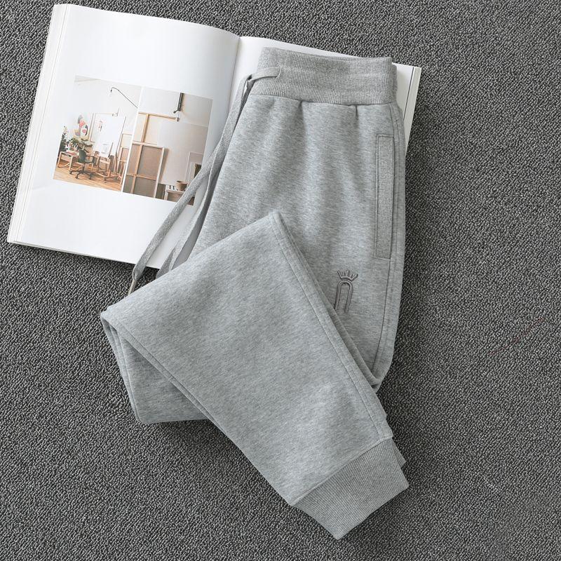

Brown Winter New Loose Large Thick Sweatpants Light gray 2XL