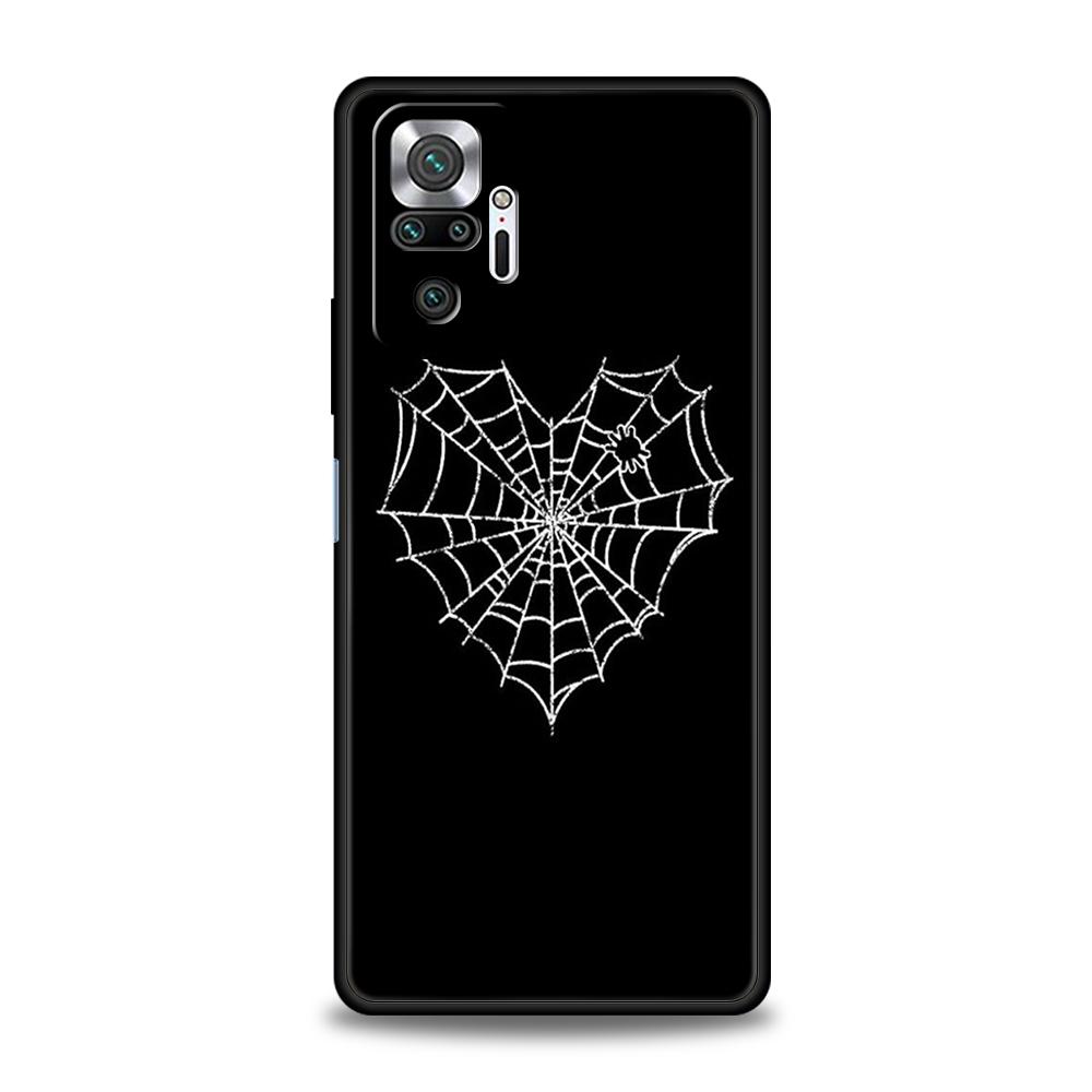 

Black Spider Web Phone Case For Xiaomi Redmi Note 14 5G 13 12 10 11 Pro Plus 4G 14C 13C 12C 10C 9C Soft TPU Cover Note 13Pro Plus 5G