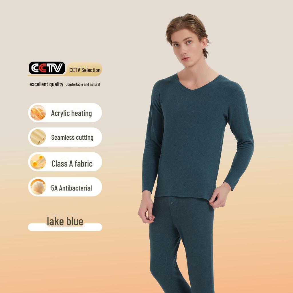 German Velvet Women's Thermal Underwear: Plus Velvet, Thickened, Antibacterial, Skin-Beautifying Suit for Autumn