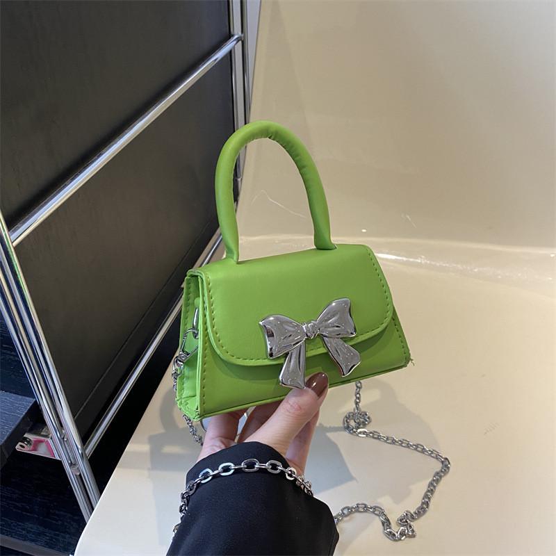Stylish 2024 Fashion Shoulder Crossbody Bag Bowknot Cute Candy Color Handbag