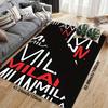 Flannel Printed Milan Text Rug Bold Typography Design Soft Fleece Floor Mat Living Room Carpet Modern Decor Urban Style Rugs