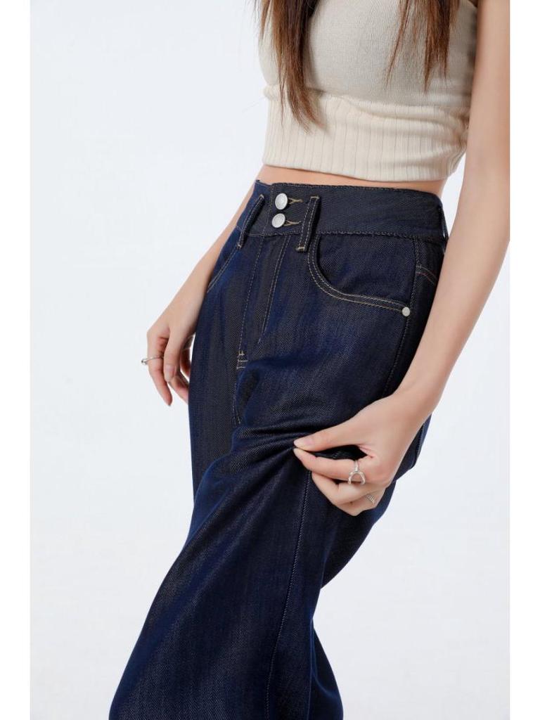 Tencel Soft Denim High Waist Nostalgic Blue Wide Leg Women's Jeans, Summer 2025