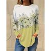 Fall/Winter Daily Women's Casual Top 3D Flower Print Women's Long-Sleeved T-Shirt Street Urban Fashion T-Shirt