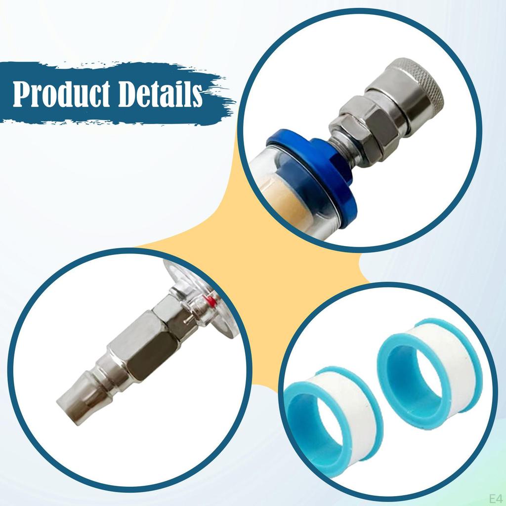 Oil Water Separator 1/4 inch NPT Moisture Includes 2 PTFE Tapes Protect Pneumatic Tools