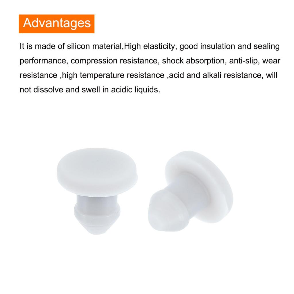 uxcell 10 PCS Silicone Snap Locking Hole Plug Kitchen Rubber Panel Seal Cover Flush