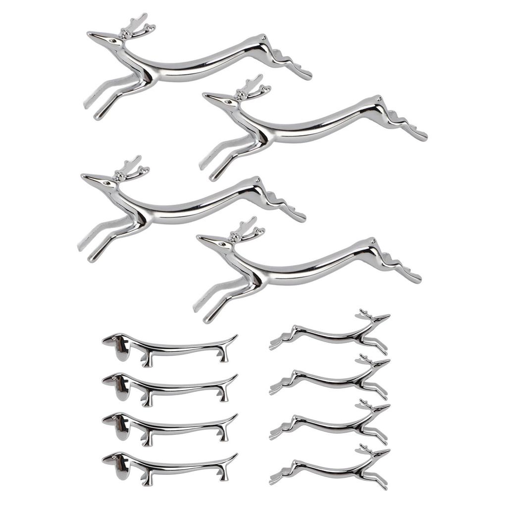 4PCS Cutlery Rest Silver Chopstick Stand Electroplated Polished Zinc Alloy Animal Shape Versatile Ho