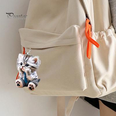 Car Pendant Hanging Ornament with Chain Easy To Hang Realistic Looking Animal Cat-Shaped Rearview Mirror Hanging Decor Car Interior Accessories