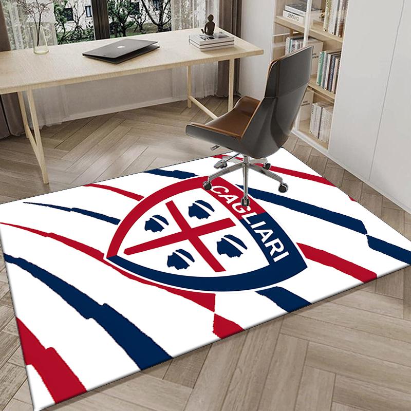 1PC Football Cagliari Design Rug Game Carpet, Floor Mat for Bedroom Living Room Entryway Rug, Home Decor Idea Gift for Christmas birthday