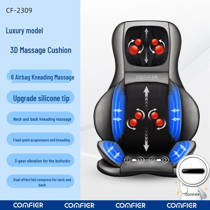 Full-Body Automatic Massage Mat: Airbag Kneading Back, Seat, Neck, Lumbar Spine Massager. 5-in-1 Airbag Massage Kneading Vibration Heating