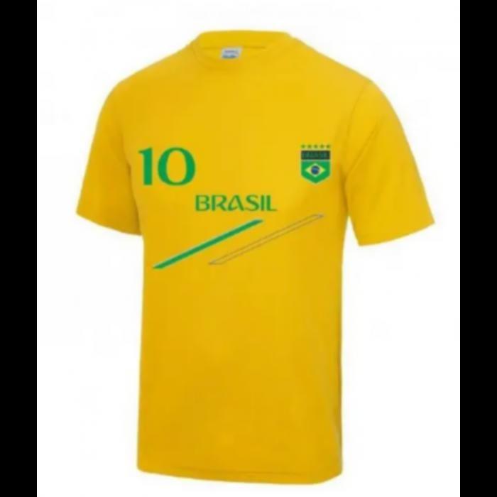 Brazil Kids' Football Shorts and Jersey Set - Yellow