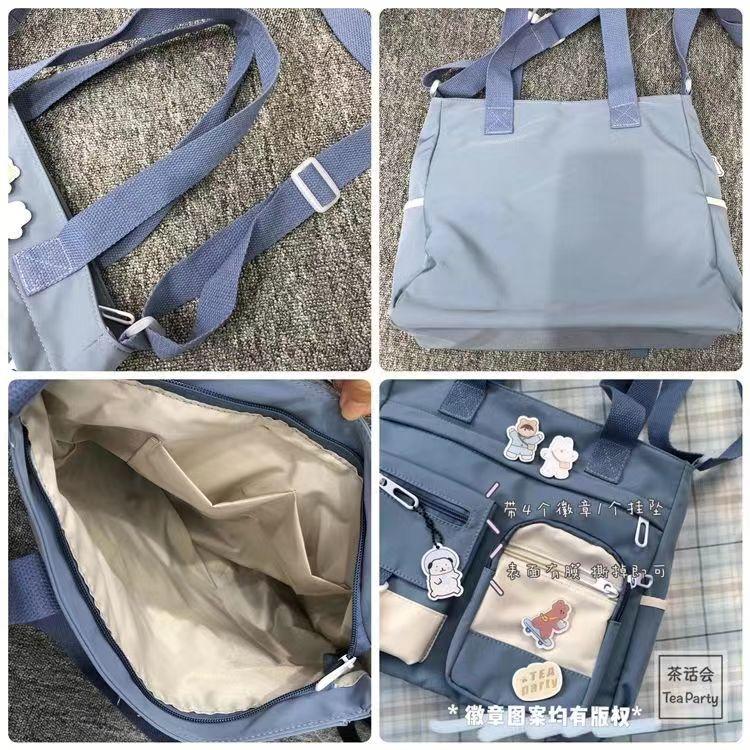 fashion Fashion Canvas Women Handbags Shoulder Bag Japanese Students Crossbody School Bags for Girls Solid Nylon Ladies Messenger Bag