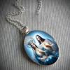 A Vintage Style Jesus and Mary Pendant Necklace, Time Gem Pendant, Religious Guardian Necklace for Men and Women