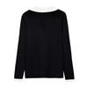 Women's Fashion Casual Colorblock Comfortable Lapel Long Sleeve Knitted All- Sweater Top