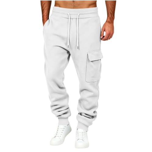 Men's Casual Color Jogger Sweatpants with Elastic Waist and Pockets