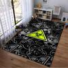 Biohazard Warning Symbol Black Gray Carpet with Skull Pattern Design Suitable for use as an anti-slip for living room bedroom sofas