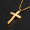 New Fashion Cross Chain For Men High Polished 60cm Stainless Steel Gold Color Cross Jewelry Necklace Male Cheap Jewelry