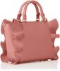 SAMANTHAVEGA Women's Magenta Frill Tote Bag with Heart Pouch