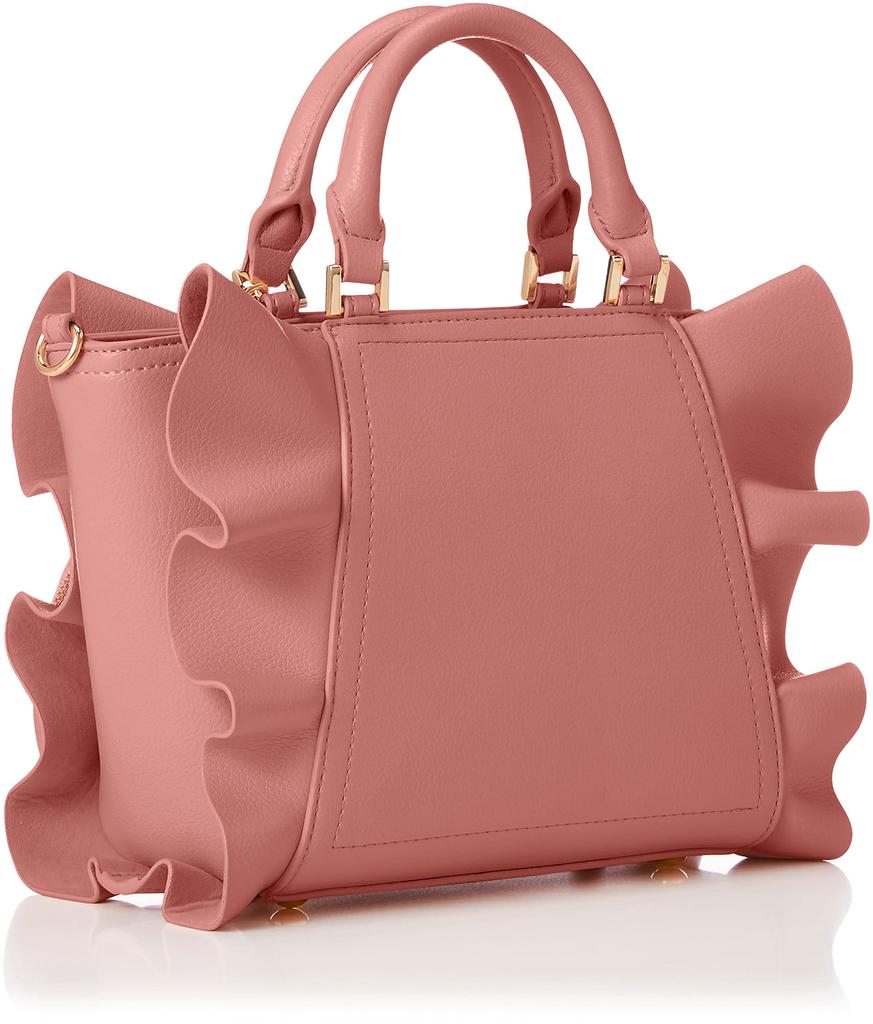 SAMANTHAVEGA Women's Magenta Frill Tote Bag with Heart Pouch