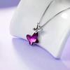 AOBOCO Sterling Silver Chase Butterfly Pendant Necklace with Austrian Crystal Decoration - A Wonderful Anniversary or Birthday Butterfly Jewelry Gift