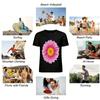 Women's Pink Gerbera Print Casual Loose Fit Daily Wear Top Pure Cotton T-shirt