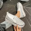 Large size rhinestone muffin shallow mouth women's spring and autumn new flat-bottomed casual breathable one-pedal lazy shoes