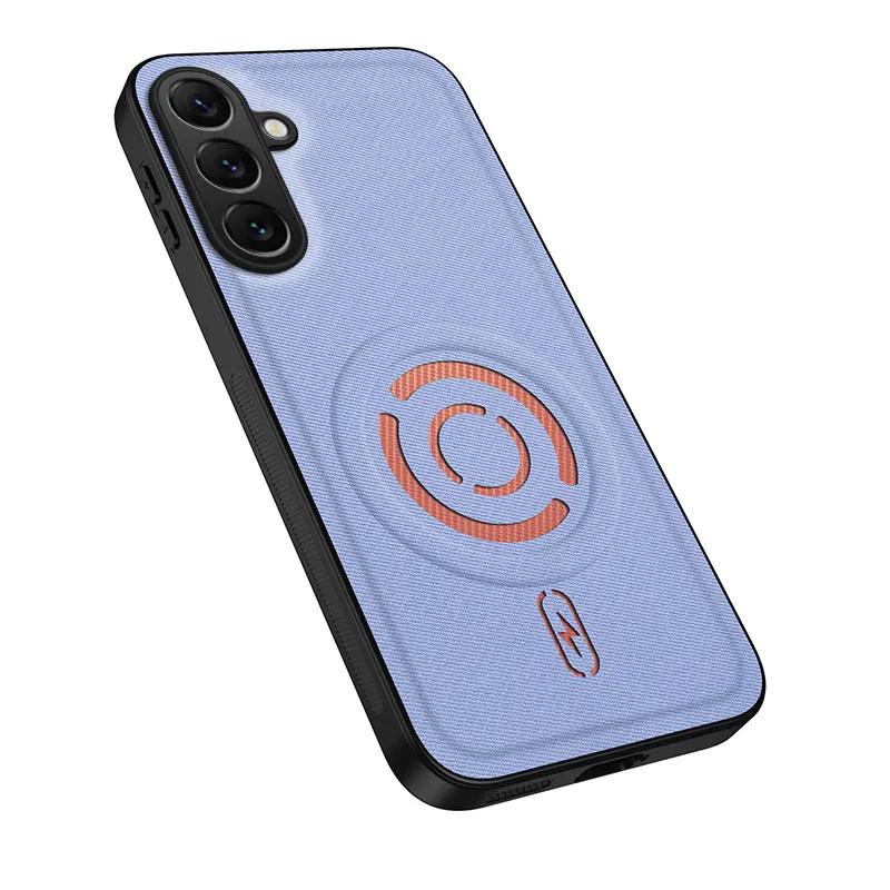 Luxury Tech Fabric Magnetic Case For Samsung Galaxy A 57 56 55 54 37 26 17 07 06 S26 S25 S24 Ultra Plus S25FE Shockproof Cover