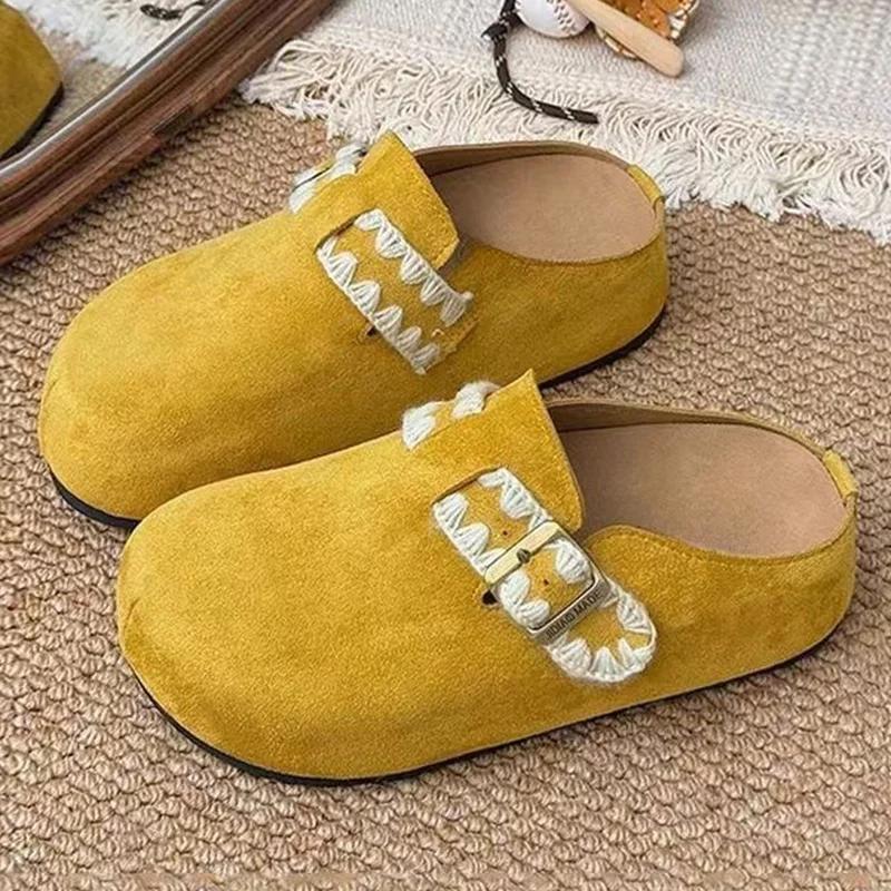 Fashion Spring Platform Women Slippers Flats Mules Shoes Slingback Casual Walking Shoes 2025 New Trend Casual Dress Women’s Zapatillas