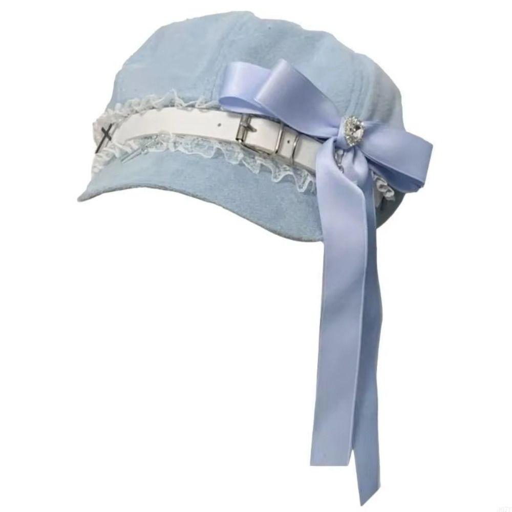 Sweet Cool Style Women's Y2k Hats Bowknot Painter's Cap Harajuku Octagonal Hat  Adult Teen