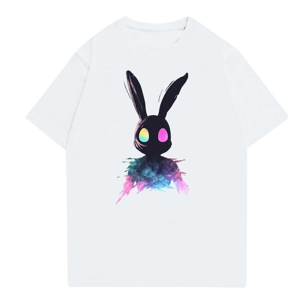 Easter - Men's Casual Baggy Bunny  Print T-shirt Round Neck Pull-over Short-sleeved Top