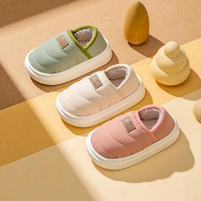 Baby Cotton Slippers Children's Slippers Winter Bag with Girls, Toddlers and Boys Home Fluffy Shoes Warm Waterproof Leather Surface