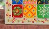 Hand Painted Indian Folk Art Panel with Mirror: Ethnic Wall Decor