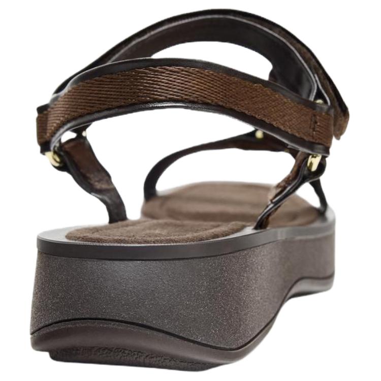 Zara Fashion Open-Toe One-Strap Sandals 4Cm Women Sandals Brown 2606610116