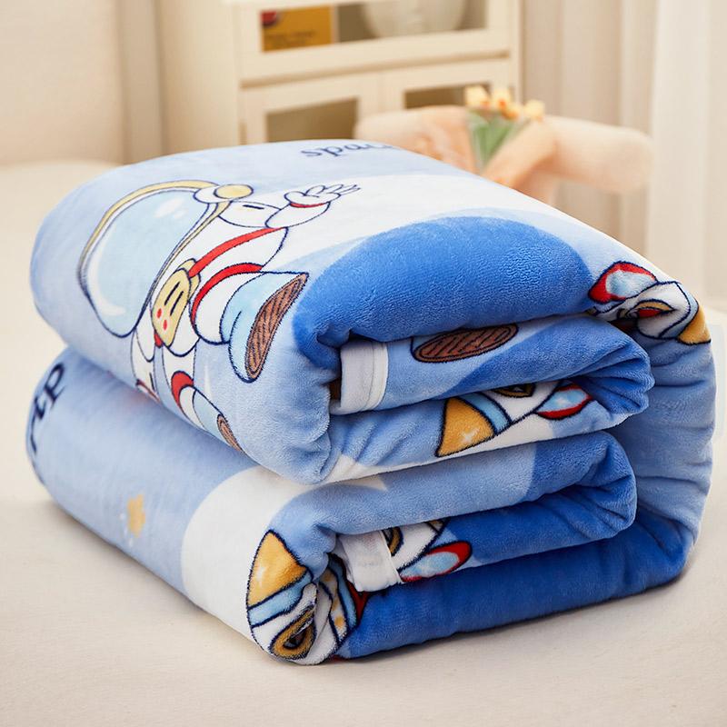 Cartoon Astronaut Blanket Space Rocket Planet Throw Blanket Gift for Girl Boys Super Warm Soft Plush Lightweight Flannel Blanket