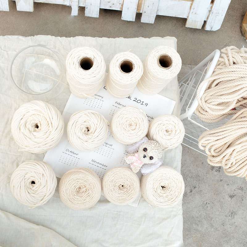 Cotton Fine Wrapped Thread Tapestry Woven Absorbent Rope Three Ply Cotton Rope Artificial Coarse Cotton Rope Binding 1mm 2mm 3mm 4mm 5mm 6mm