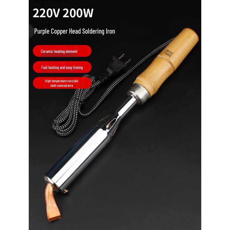 Professional Grade Electric Soldering Iron Set with Wooden Handle for Household and Electronic Repairs