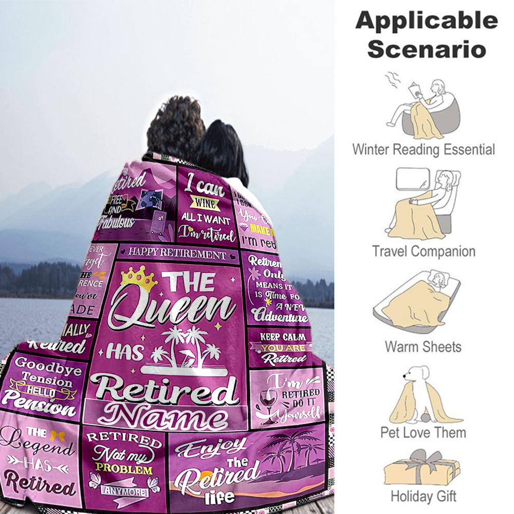 Queen Style Personalized Name Blanket Multi-purpose Customizable Blanket Durable Comfort Versatile for Bed Couch Bedding Nap for All Occasions