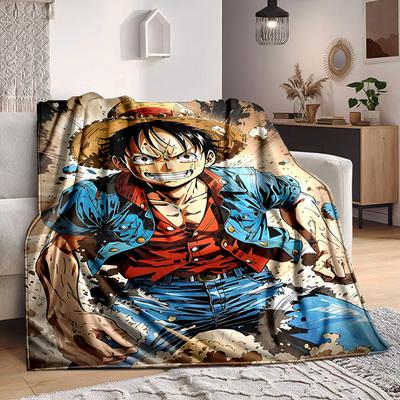 1 manta de franela suave y cálida de Luffy One Piece, manta multiusos para sofá, sillón, oficina, cama, camping, viajes