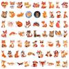 60-Piece Cartoon Fox Graffiti Stickers for Children’s DIY Journals and Water Bottles