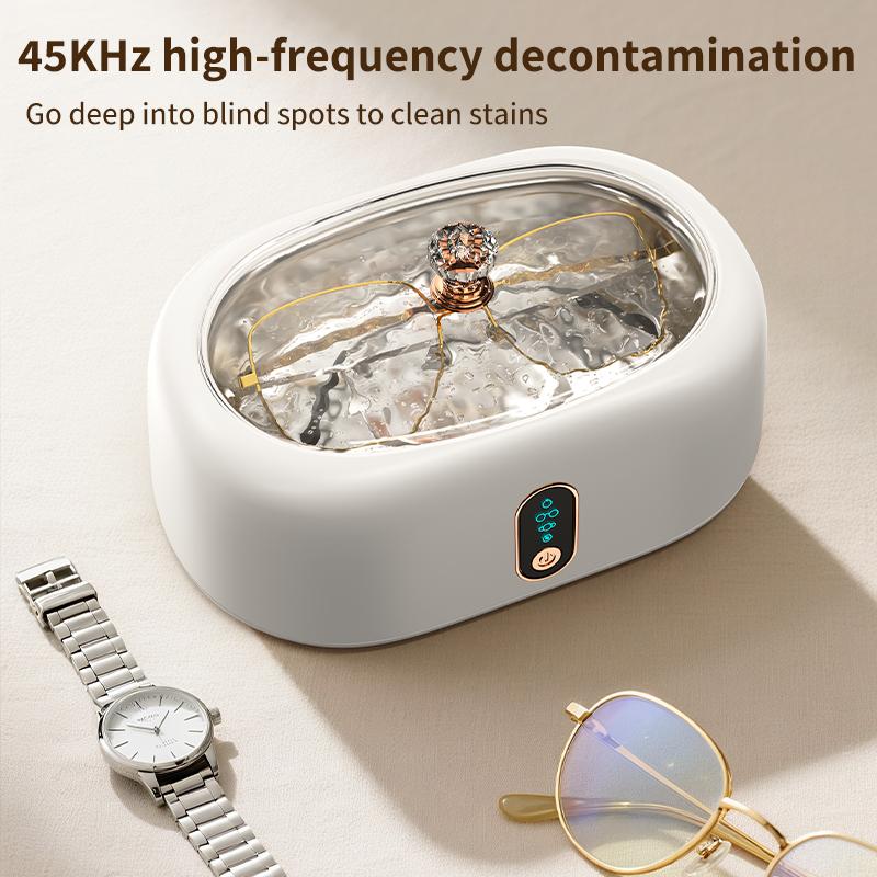 Ultrasonic Cleaner Glasses Jewelry Contacts Dentures 40KHz High Frequency Deep Clean Sanitizer for Home Professional Use