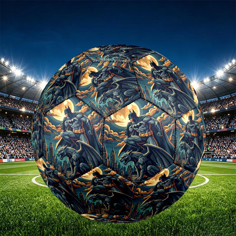 Batman Print Size 5 Soccer Ball, PU Wear Resistant Football for Match Training and Daily Practice, Birthday Gift for Soccer Fans